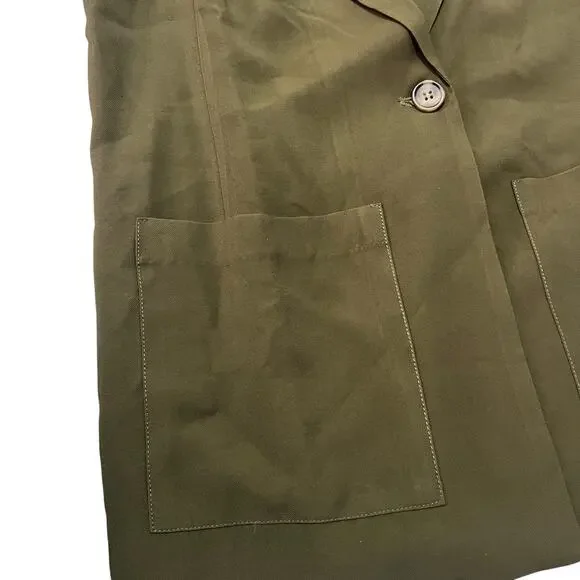 Sanctuary X-SMALL/2 Olive One-Button Notched Lapel Two Front Pocket Vest - Picture 9 of 12